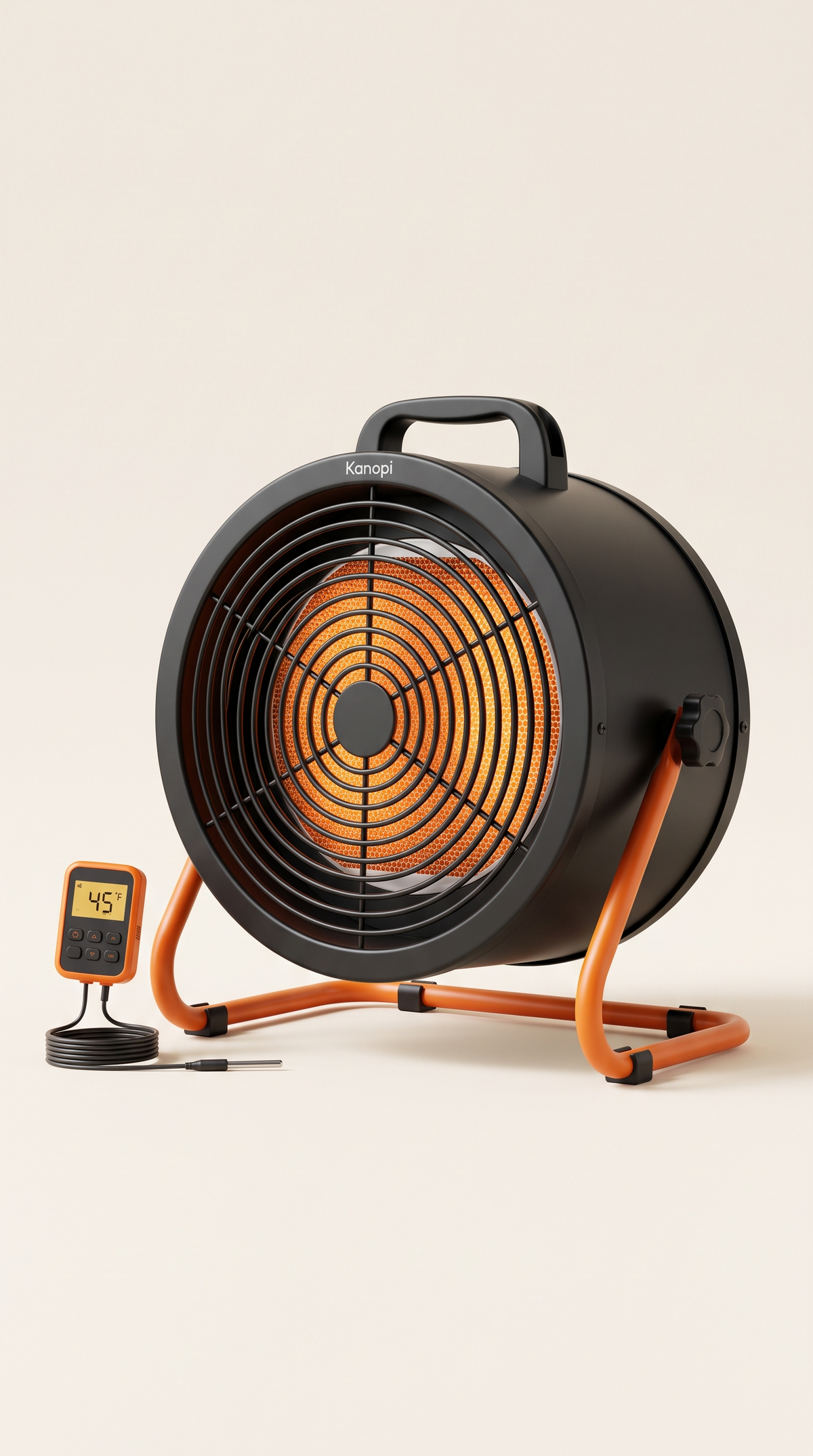 Kanopi 2000W PTC greenhouse heater with digital thermostat and probe